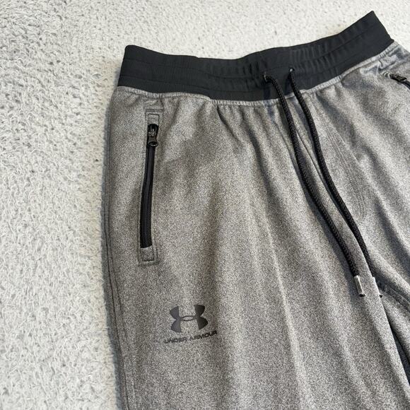 Under Armour Jogger Men’s Medium Loose Fit Sportstyle Tricot Knit Tapered Gray - Picture 3 of 11